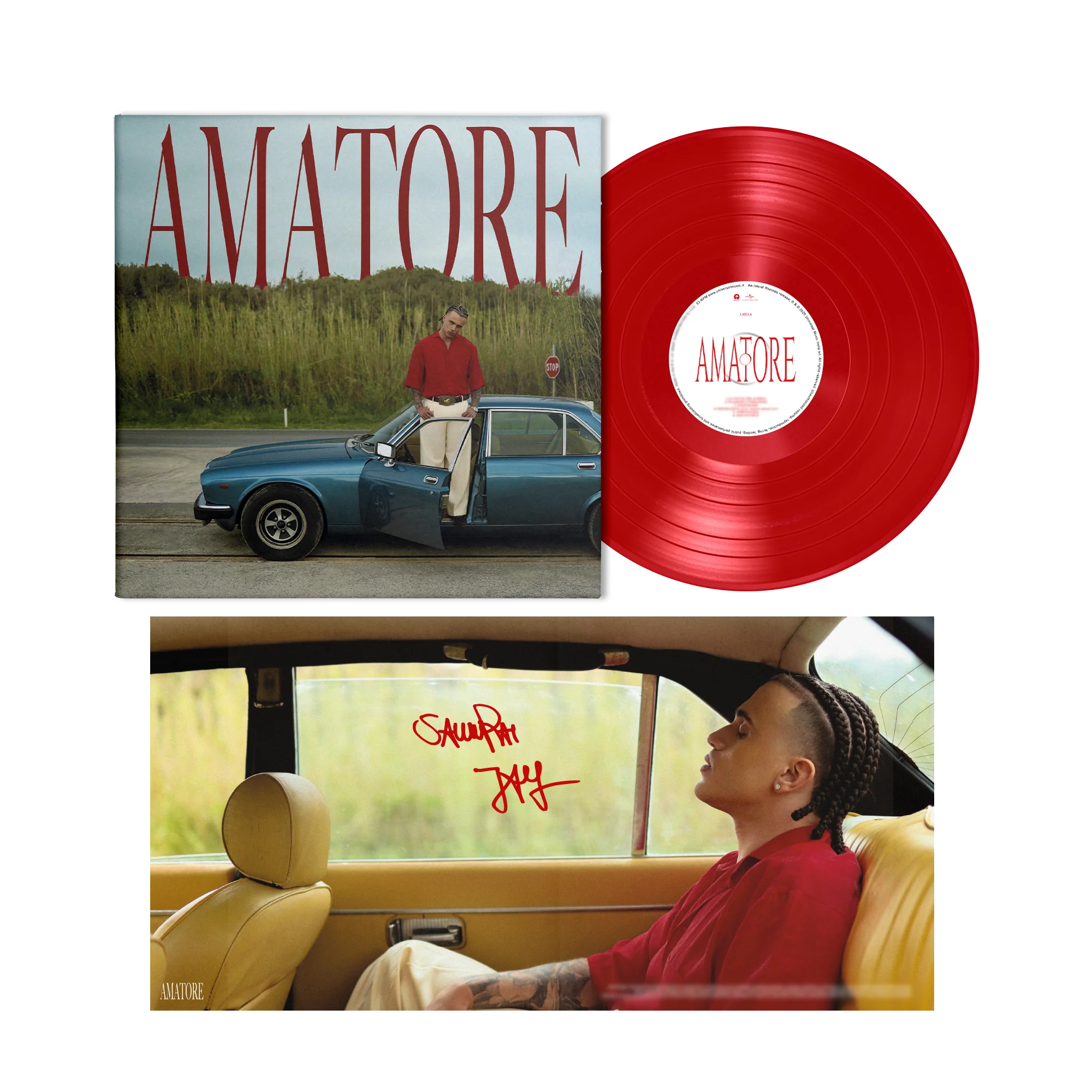 AMATORE | Vinile Alt Cover Colorato Numerato + Poster Autografato